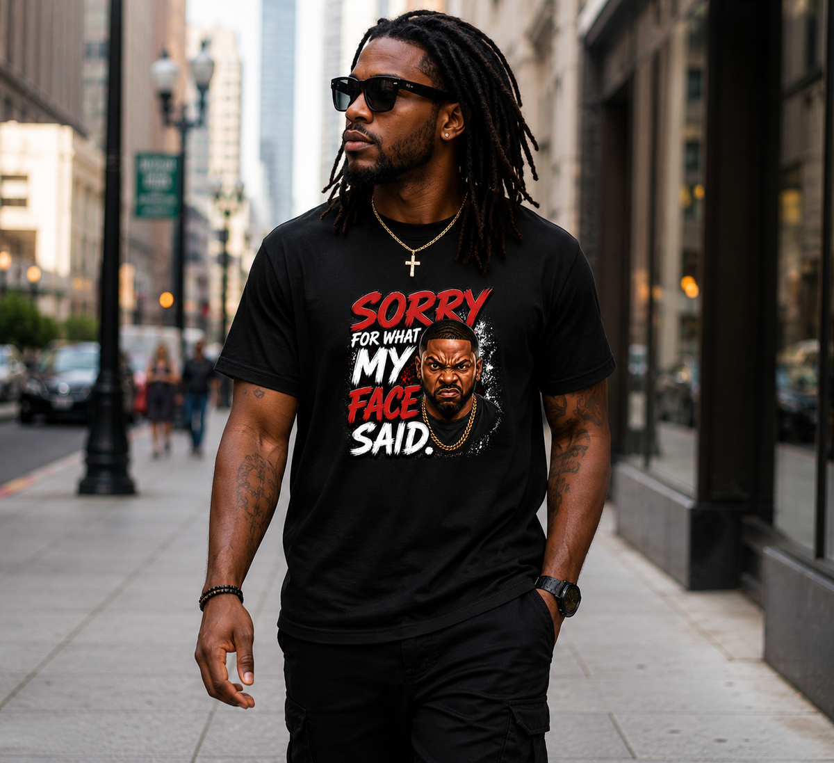 Sorry For What My Face Said | Funny Graphic T-Shirt