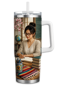 Personalized 40 oz Handled Stainless Steel Tumbler