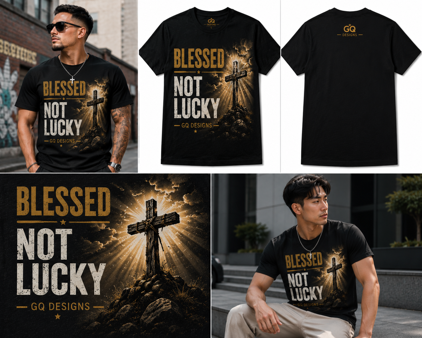 BLESSED, NOT LUCKY – Premium Unisex T-Shirt