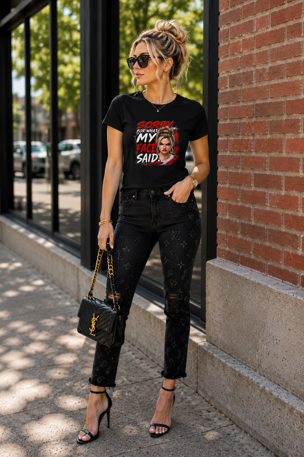 Sorry For What My Face Said | Funny Graphic T-Shirt – Women