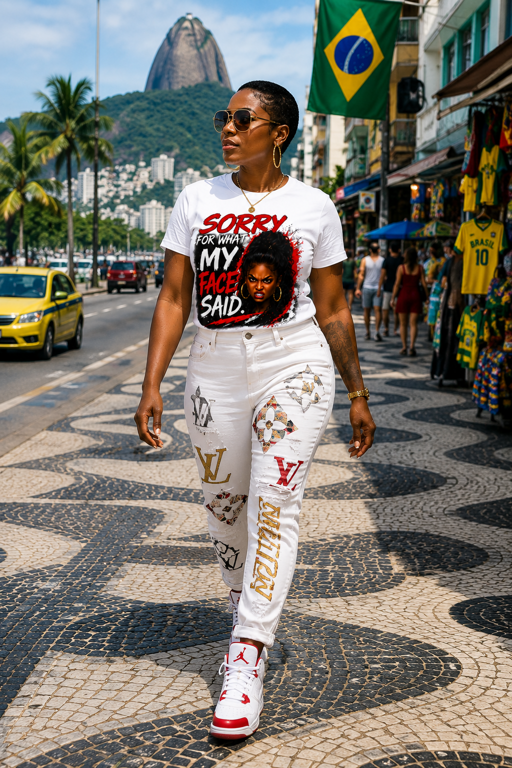Sorry For What My Face Said | Funny Graphic T-Shirt – Black Woman