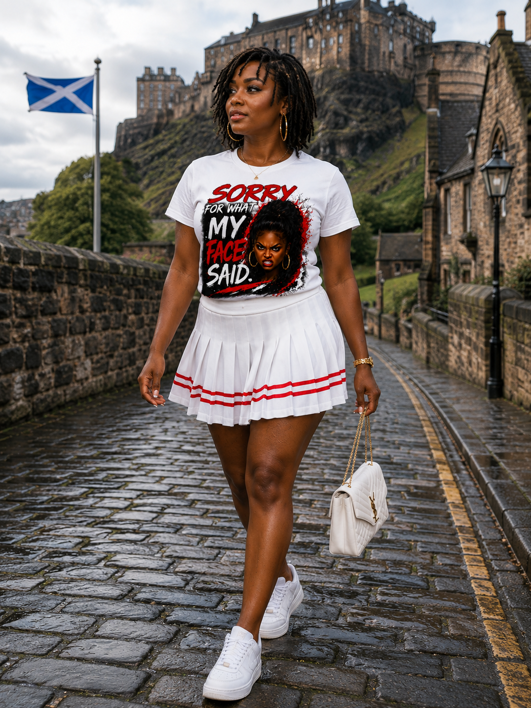Sorry For What My Face Said | Funny Graphic T-Shirt – Black Woman