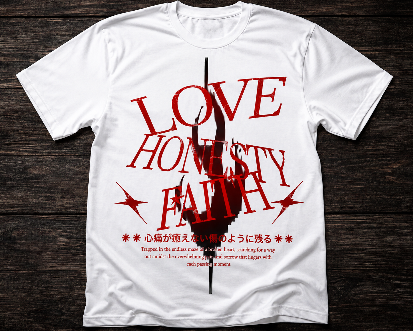 Love, Honesty & Faith – Premium Graphic T-Shirt