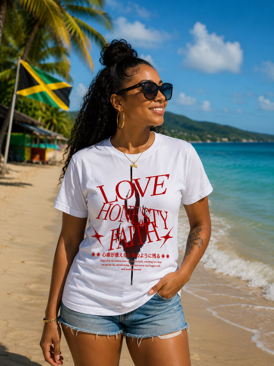 Love, Honesty & Faith – Premium Graphic T-Shirt