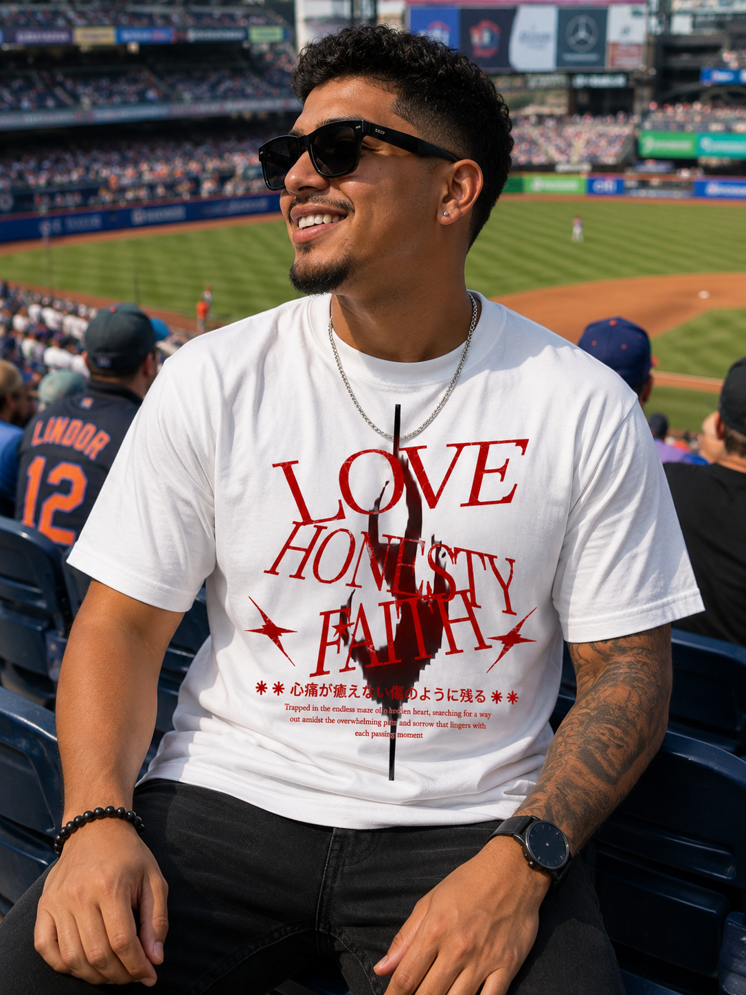 Love, Honesty & Faith – Premium Graphic T-Shirt