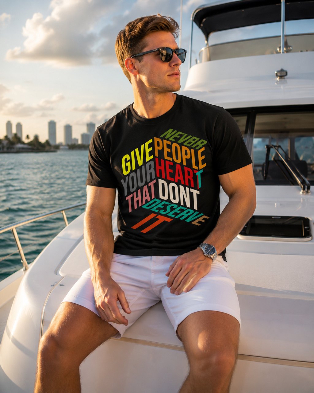 Never Give People Your Heart That Don't Deserve It | Inspirational Unisex Graphic T-Shirt