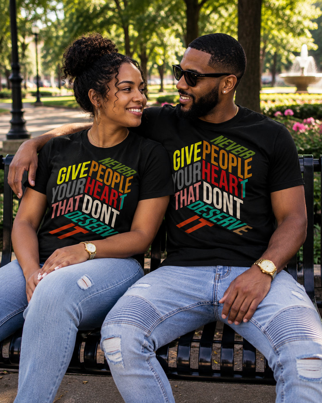Never Give People Your Heart That Don't Deserve It | Inspirational Unisex Graphic T-Shirt